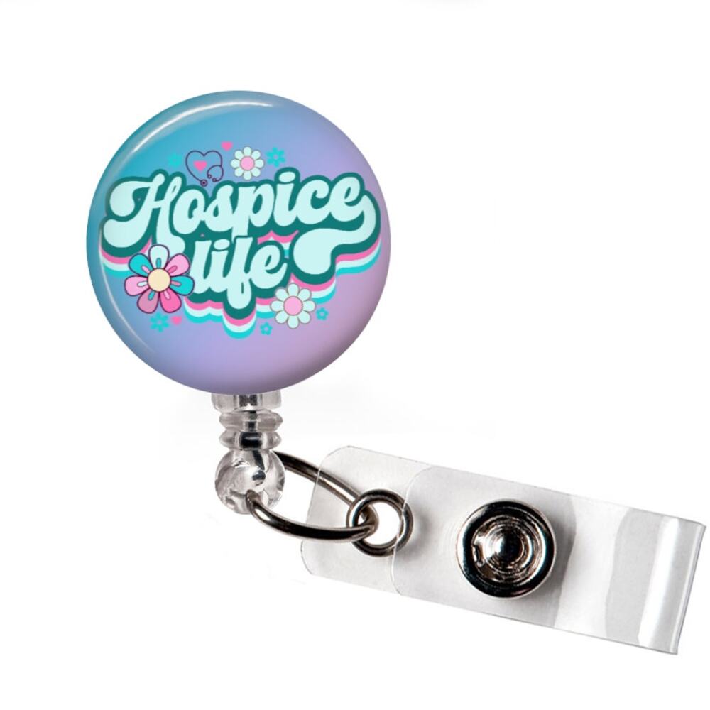 Hospice Life Badge Reel Nurse Healthcare Retractable ID Holder